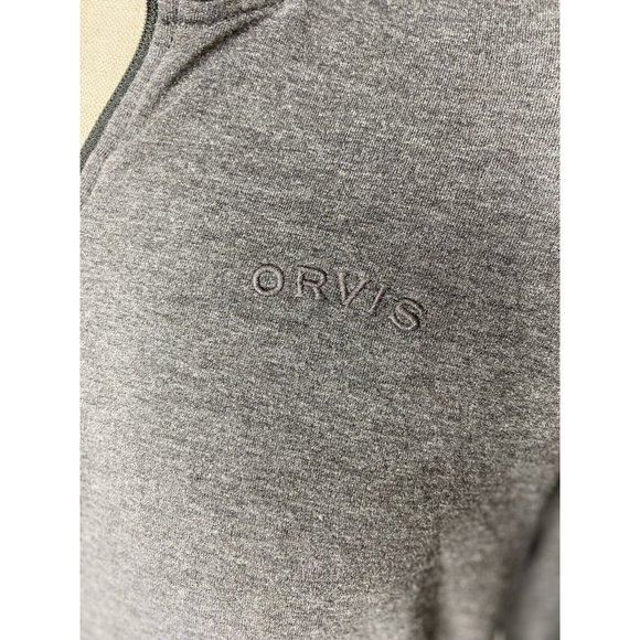 Orvis Mens Grey 1/4 Zip Size M Pull Over Shirt Knit Fishing Hiking - Picture 2 of 5